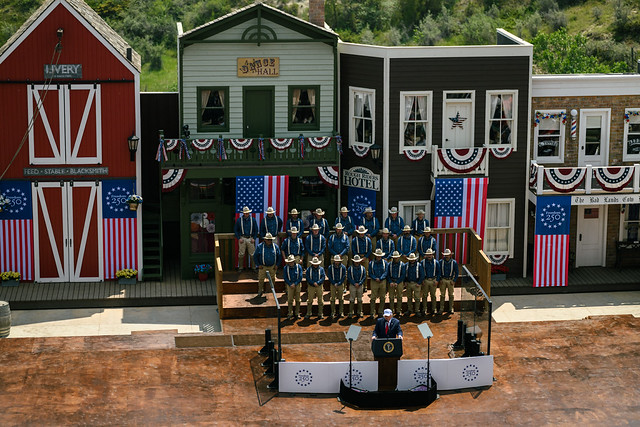 President Donald J. Trump delivers remarks at the Burning Hills Amphitheatre in Medora, North Dakota on Wednesday, July 1, 2026. (Official White House Photo by Daniel Torok)