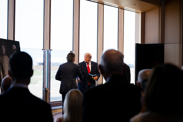 President Donald J. Trump attends the dedication of the Theodore Roosevelt Presidential Library, Wednesday, July 1, 2026 in Medora, North Dakota. (Official White House Photo by Alex Gudenkauf)