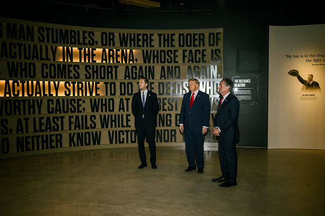 President Donald J. Trump tours the Theodore Roosevelt Presidential Library, Wednesday, July 1, 2026 in Medora, North Dakota. (Official White House Photo by Daniel Torok)