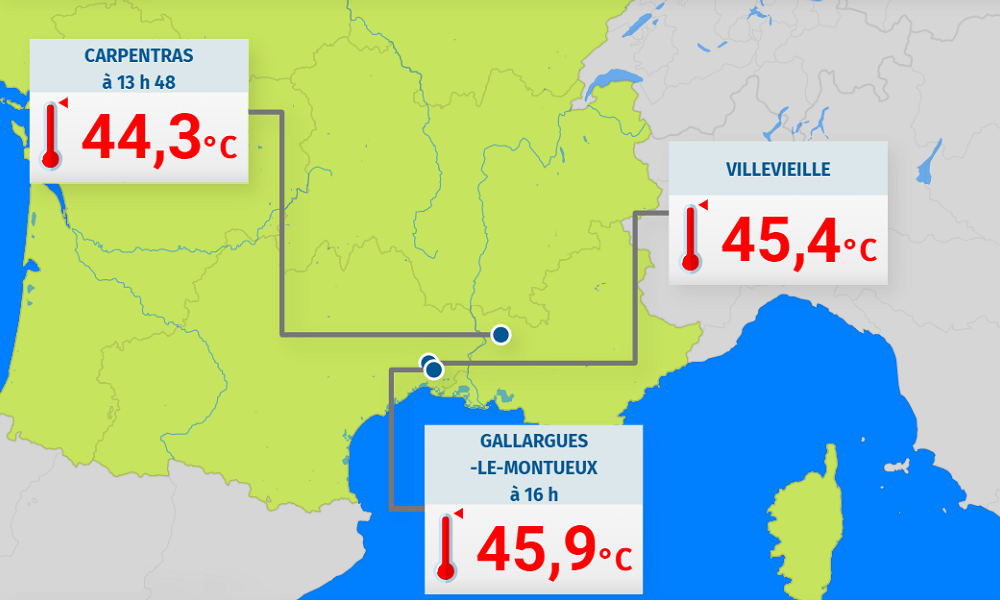 Temperature in France breaks record as European heat wave continues