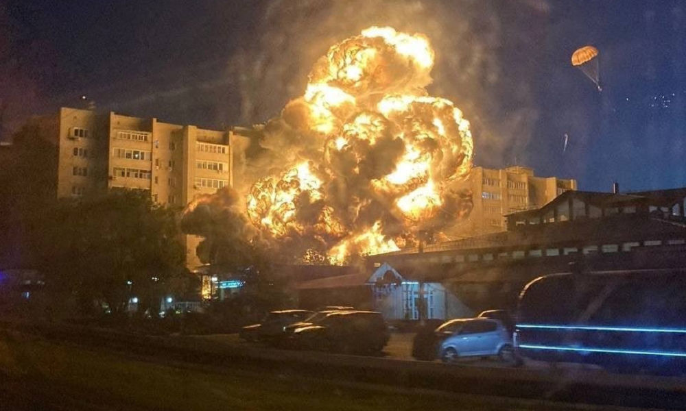 Military plane crashes into apartment building in western Russia